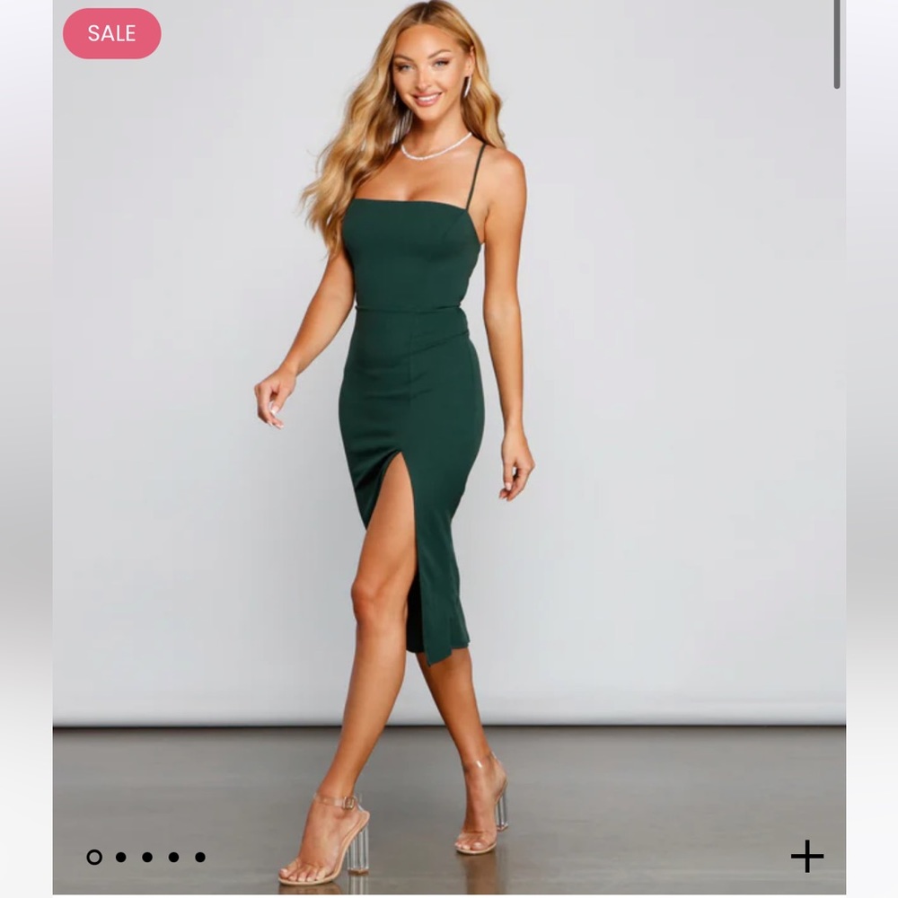 Windsor Henley Formal Lace-Up Midi Dress